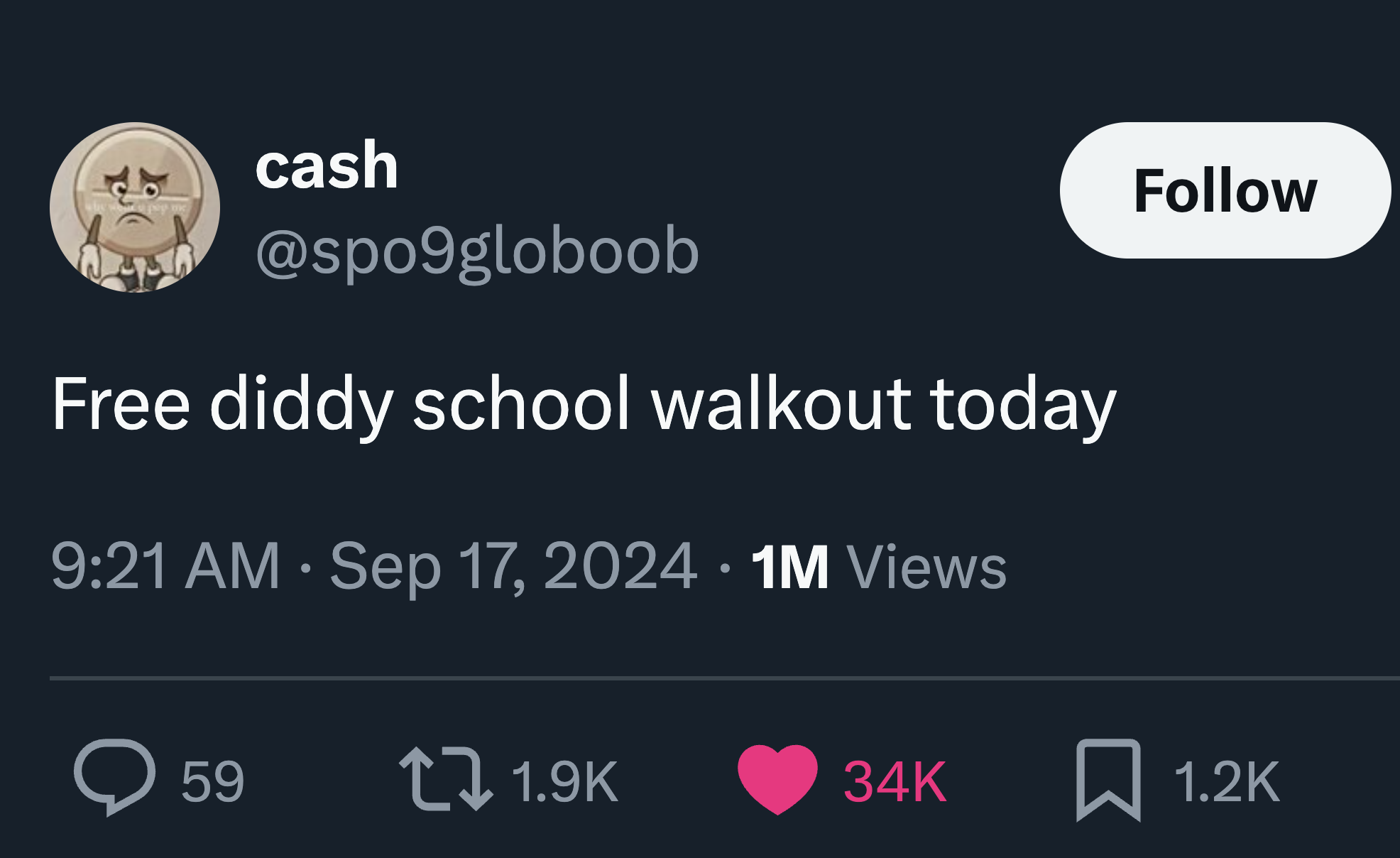 heart - cash Free diddy school walkout today 1M Views 59 t 34K